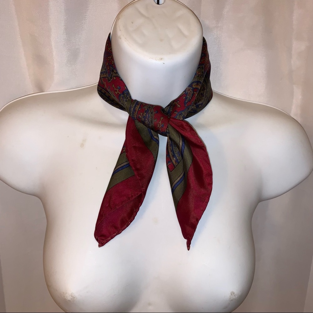 vintage CHRISTIAN DIOR MONSIEUR paisley SILK gavroche scarf